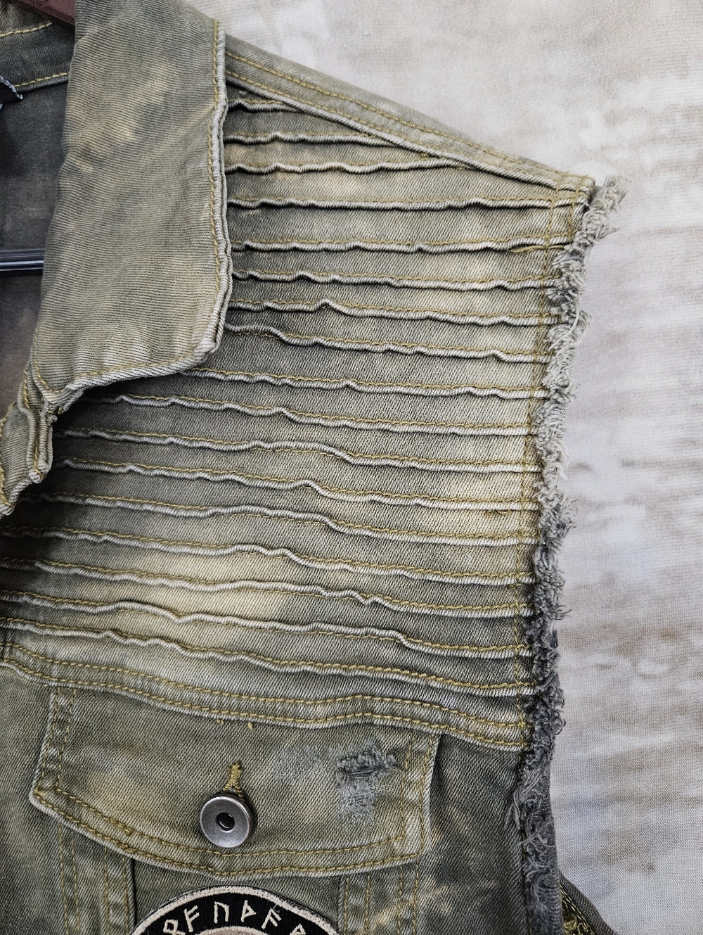 Mens Battle Vest Post Apocalyptic Mad Max Cotton Hand Distressed Size Large - Picture 7 of 12